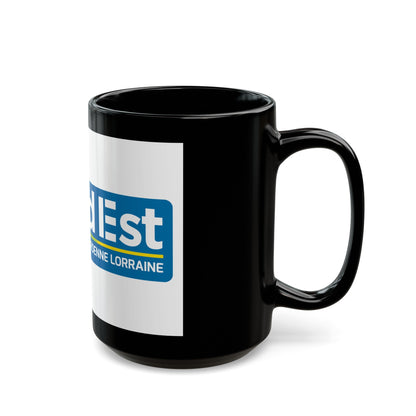 Flag of Grand Est France - Black Coffee Mug-The Sticker Space