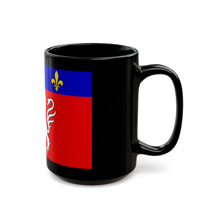 Flag of Grand Lyon France 2 - Black Coffee Mug-The Sticker Space