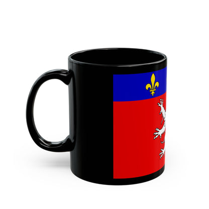 Flag of Grand Lyon France 2 - Black Coffee Mug-The Sticker Space