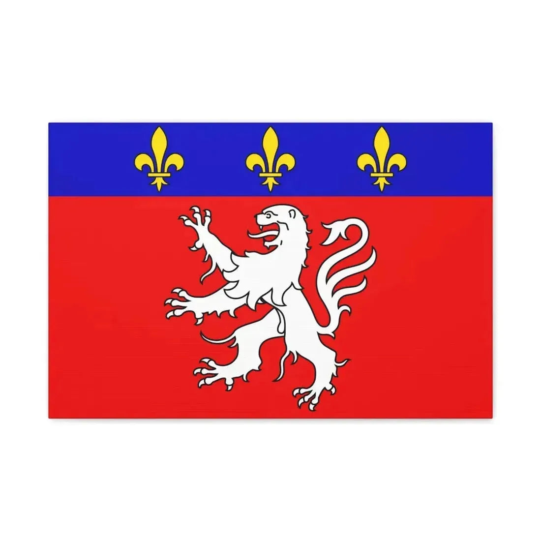 Flag of Grand Lyon France 2 - Canvas Wall Art 24″ x 16″ 1.25" - The Sticker Space