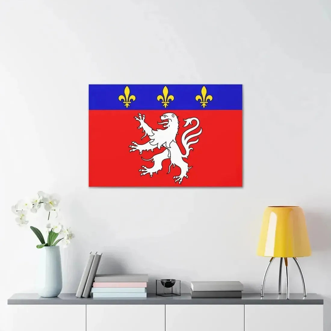 Flag of Grand Lyon France 2 - Canvas Wall Art - The Sticker Space