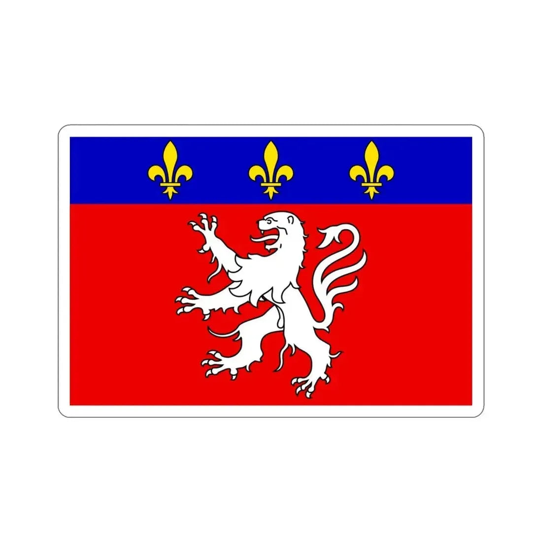 Flag of Grand Lyon France 2 STICKER Vinyl Die-Cut Decal 4 Inch - The Sticker Space