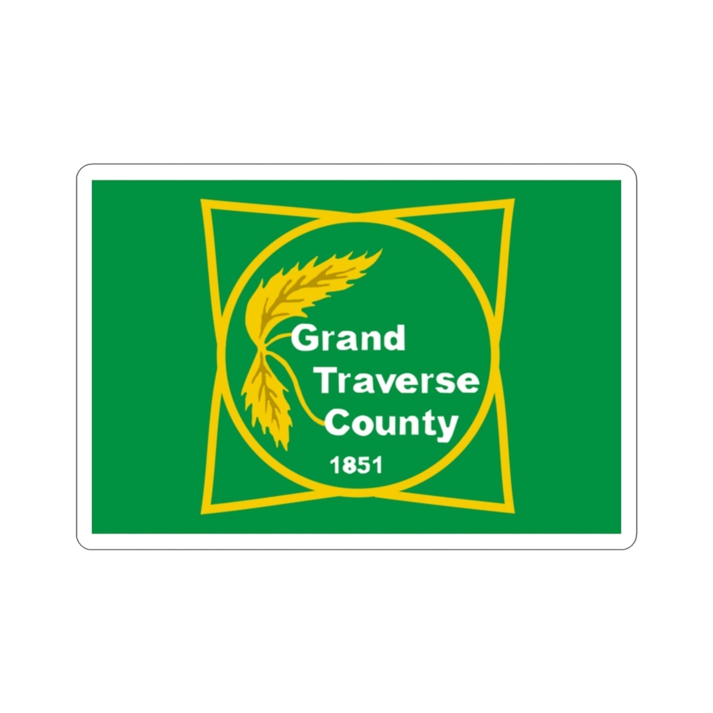 Flag of Grand Traverse County Michigan STICKER Vinyl Die-Cut Decal-2 Inch-The Sticker Space