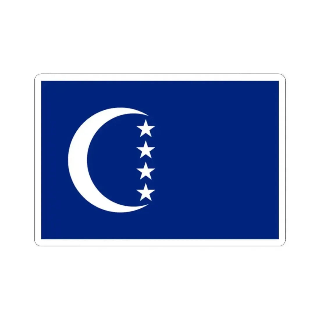 Flag of Grande Comore (Comoros) STICKER Vinyl Kiss-Cut Decal 2 Inch White - The Sticker Space