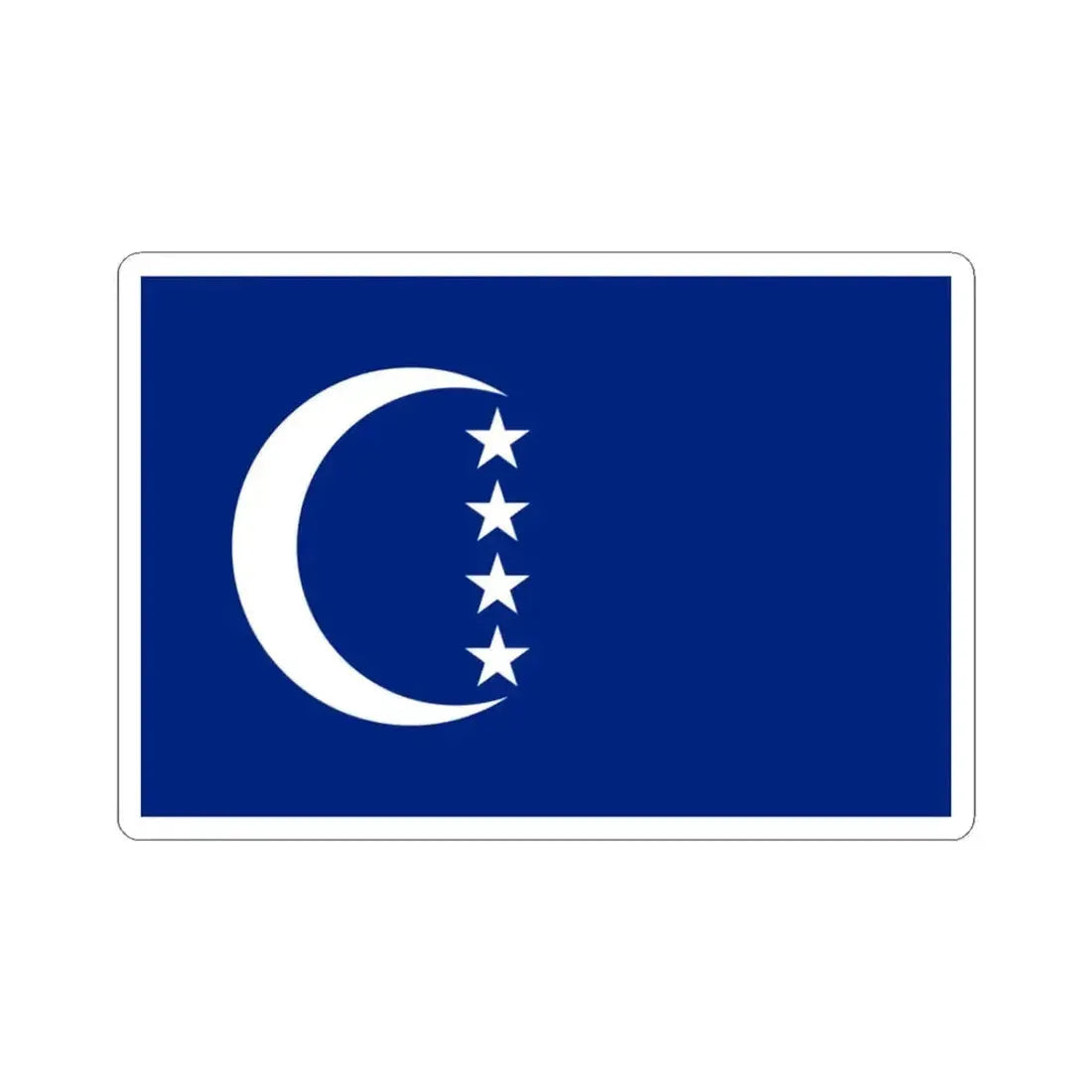 Flag of Grande Comore (Comoros) STICKER Vinyl Kiss-Cut Decal 3 Inch White - The Sticker Space