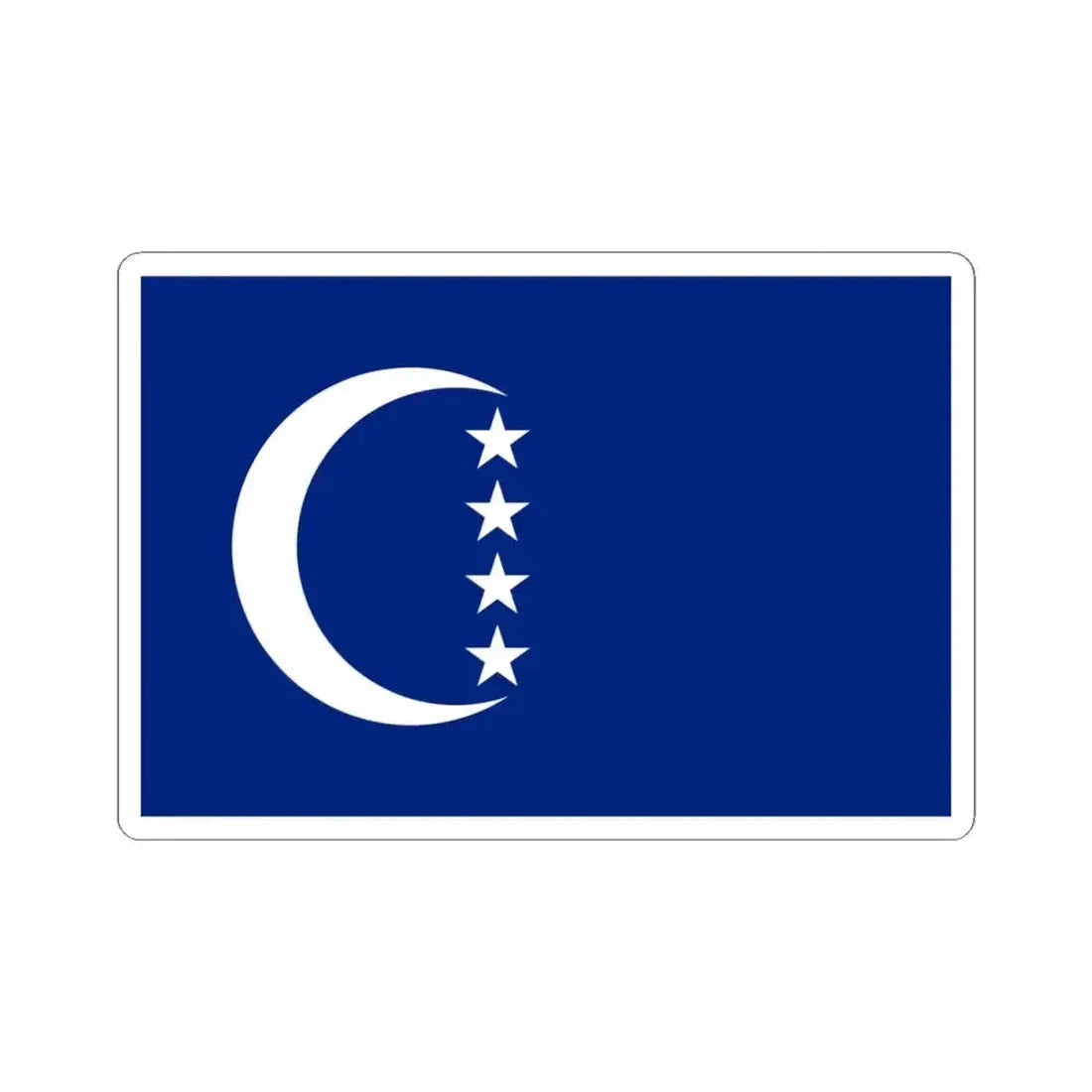 Flag of Grande Comore (Comoros) STICKER Vinyl Kiss-Cut Decal 4 Inch White - The Sticker Space