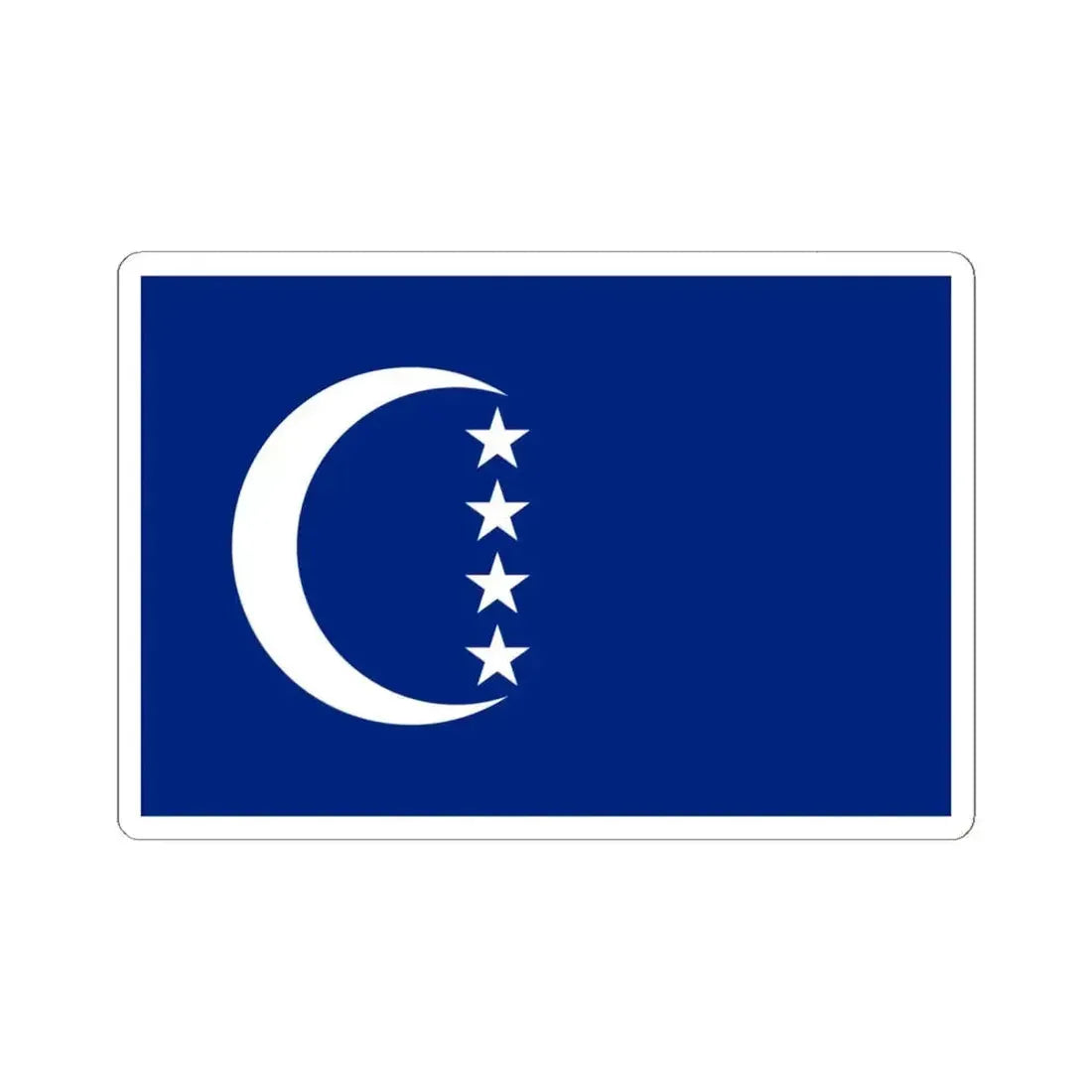 Flag of Grande Comore (Comoros) STICKER Vinyl Kiss-Cut Decal 6 Inch White - The Sticker Space