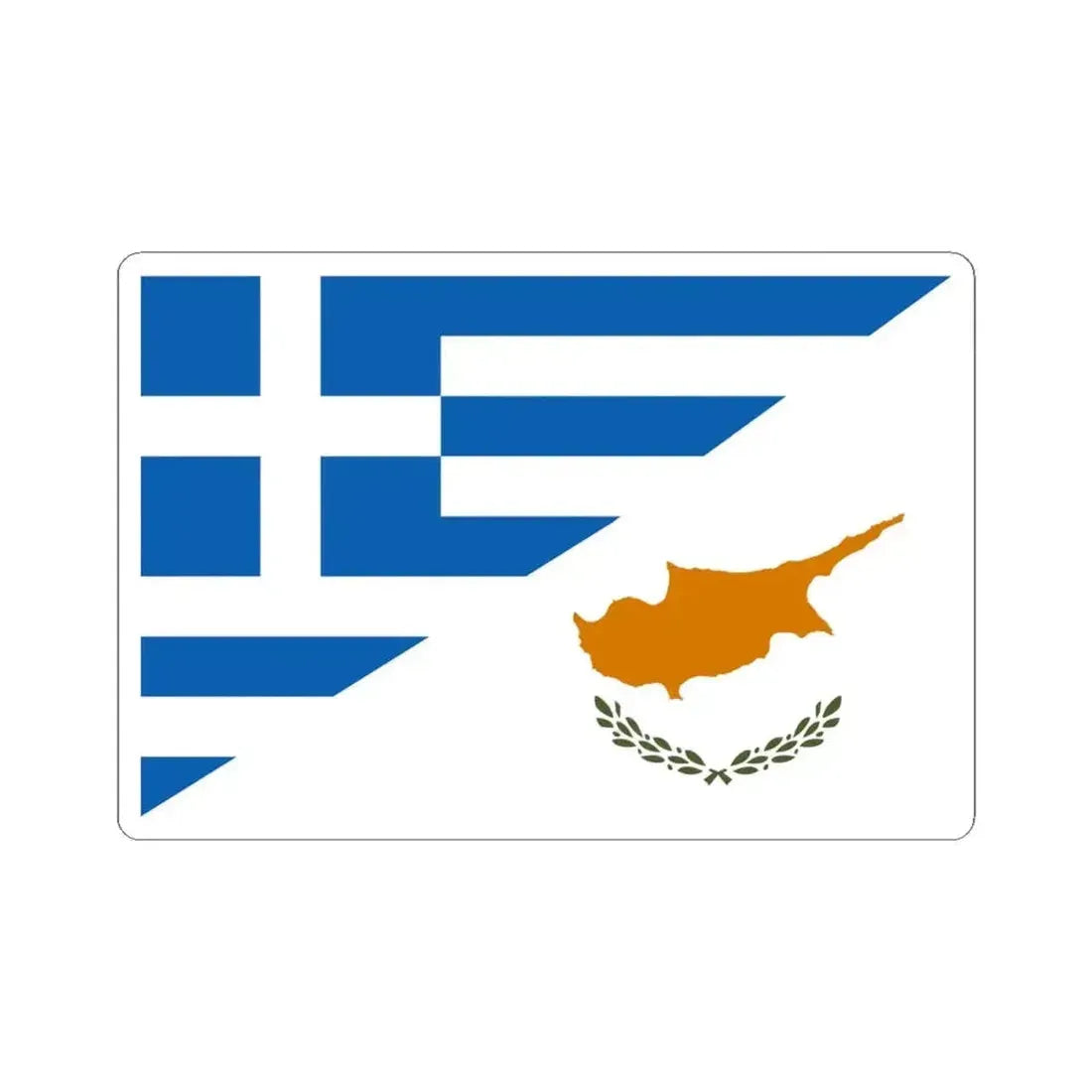 Flag of Greece and Cyprus (Cyprus) STICKER Vinyl Kiss-Cut Decal 4 Inch White - The Sticker Space