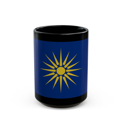 Flag of Greek Macedonia Greece - Black Coffee Mug-15oz-The Sticker Space