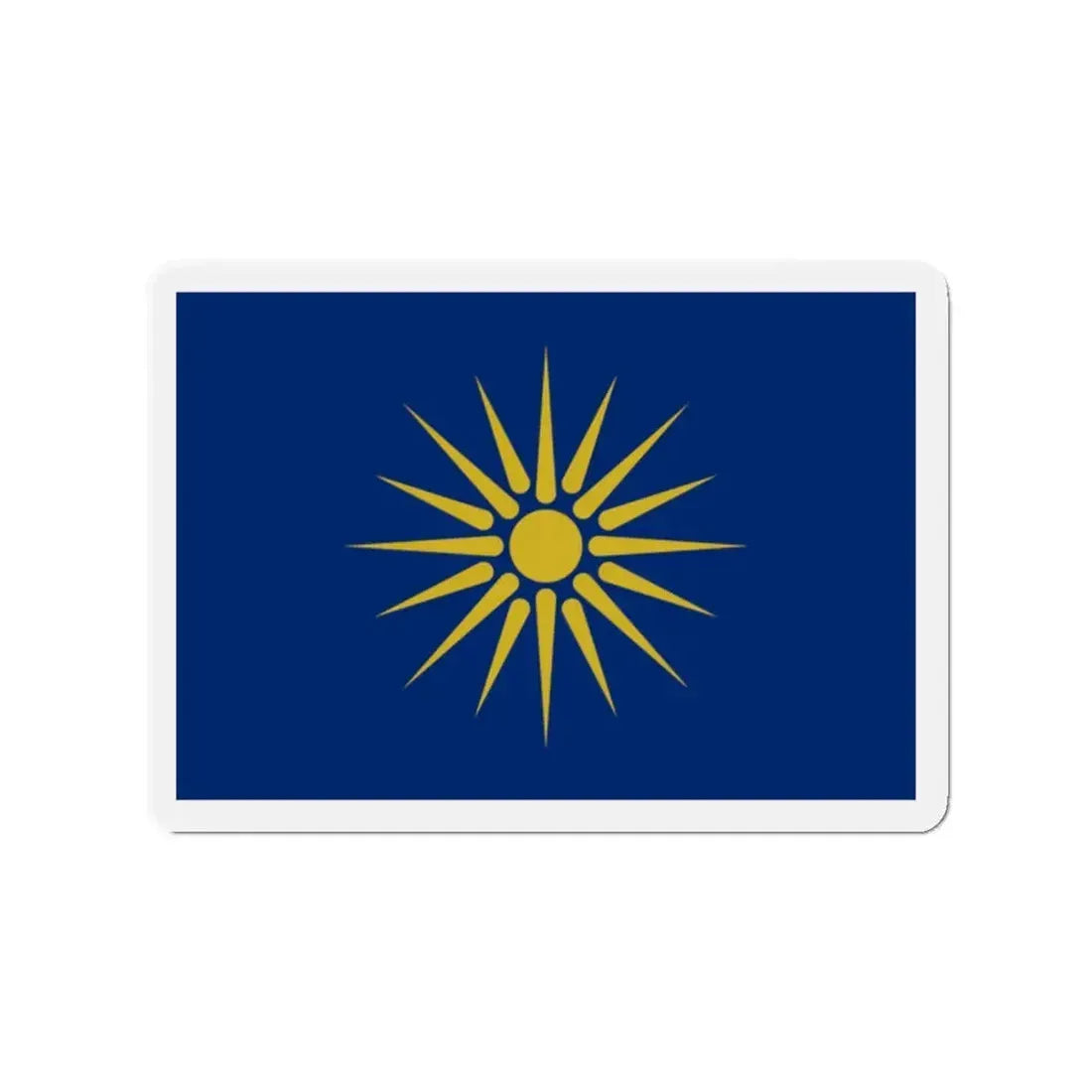 Flag of Greek Macedonia Greece - Refrigerator Magnet 2 Inch - The Sticker Space
