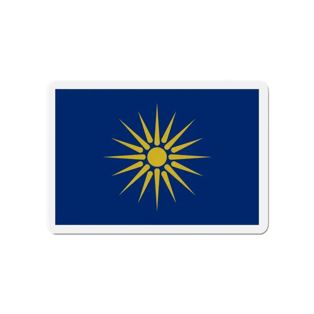 Flag of Greek Macedonia Greece - Refrigerator Magnet 4 Inch - The Sticker Space