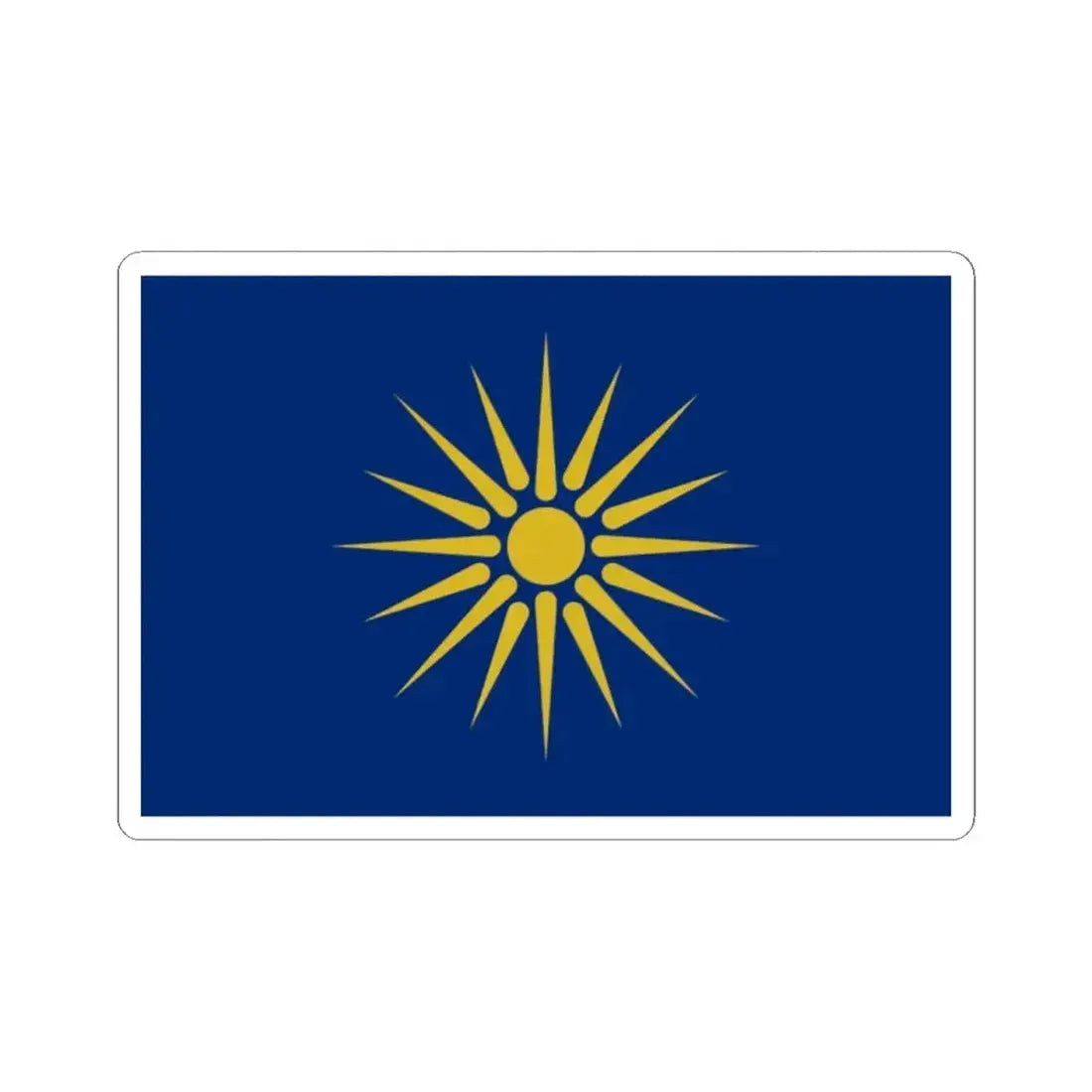 Flag of Greek Macedonia Greece - STICKER Vinyl Kiss-Cut Decal 2 Inch White - The Sticker Space