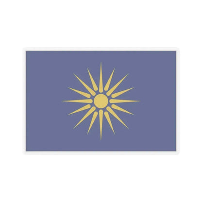 Flag of Greek Macedonia Greece - STICKER Vinyl Kiss-Cut Decal 3 Inch Transparent - The Sticker Space