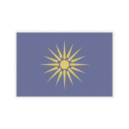 Flag of Greek Macedonia Greece - STICKER Vinyl Kiss-Cut Decal 4 Inch Transparent - The Sticker Space
