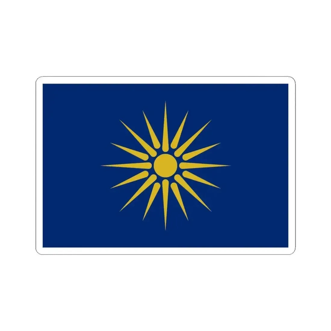 Flag of Greek Macedonia Greece - STICKER Vinyl Kiss-Cut Decal 4 Inch White - The Sticker Space