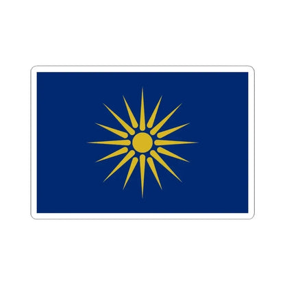 Flag of Greek Macedonia Greece - STICKER Vinyl Kiss-Cut Decal 4 Inch White - The Sticker Space