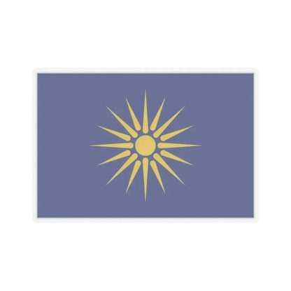 Flag of Greek Macedonia Greece - STICKER Vinyl Kiss-Cut Decal 6 Inch Transparent - The Sticker Space