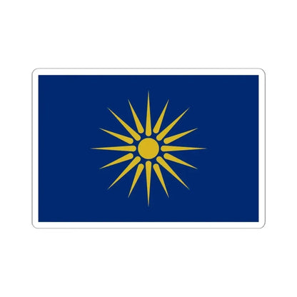 Flag of Greek Macedonia Greece - STICKER Vinyl Kiss-Cut Decal 6 Inch White - The Sticker Space