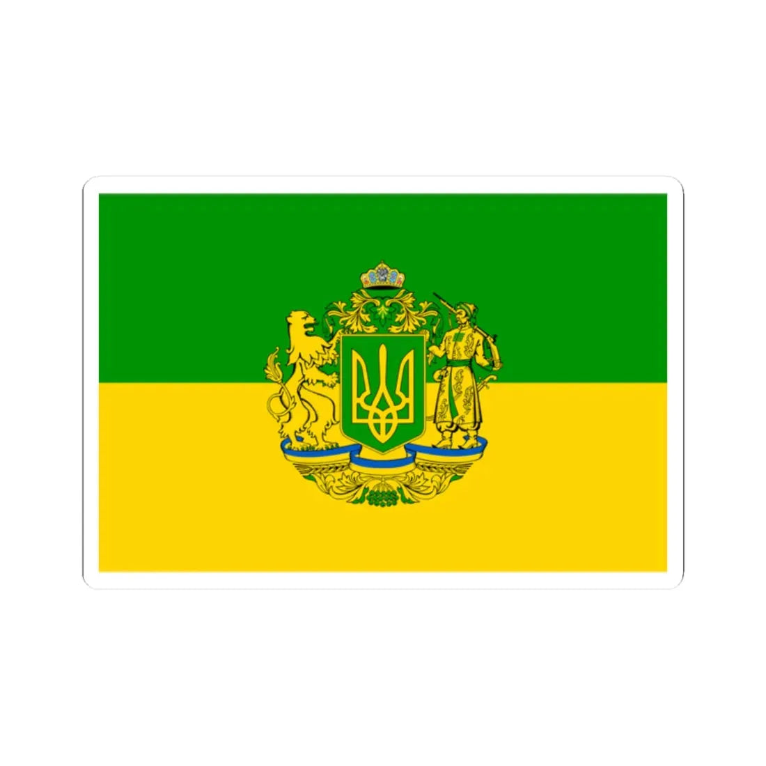 Flag of Green Ukraine 2 (Ukraine) STICKER Vinyl Kiss-Cut Decal 2 Inch White - The Sticker Space