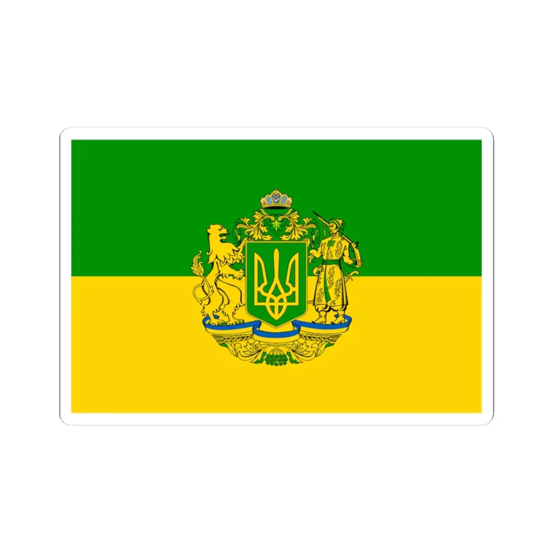 Flag of Green Ukraine 2 (Ukraine) STICKER Vinyl Kiss-Cut Decal 3 Inch White - The Sticker Space