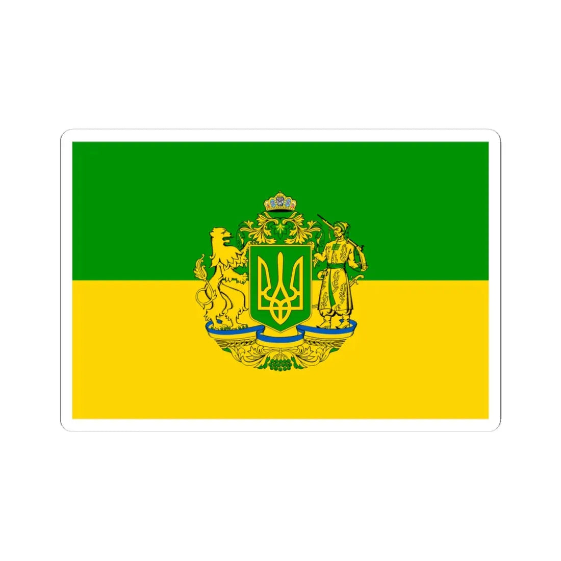 Flag of Green Ukraine 2 (Ukraine) STICKER Vinyl Kiss-Cut Decal 4 Inch White - The Sticker Space