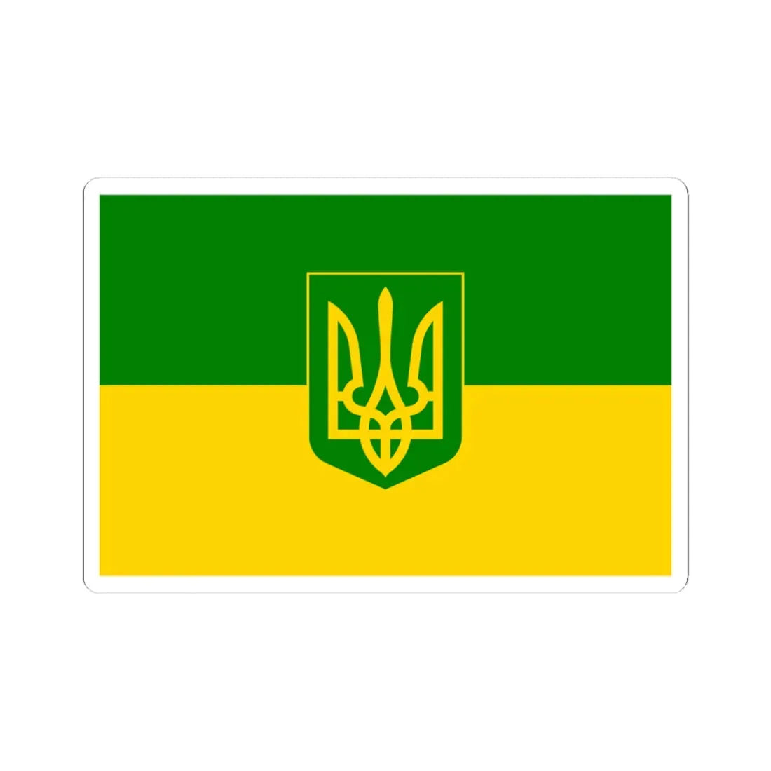 Flag of Green Ukraine 3 (Ukraine) STICKER Vinyl Kiss-Cut Decal 4 Inch White - The Sticker Space