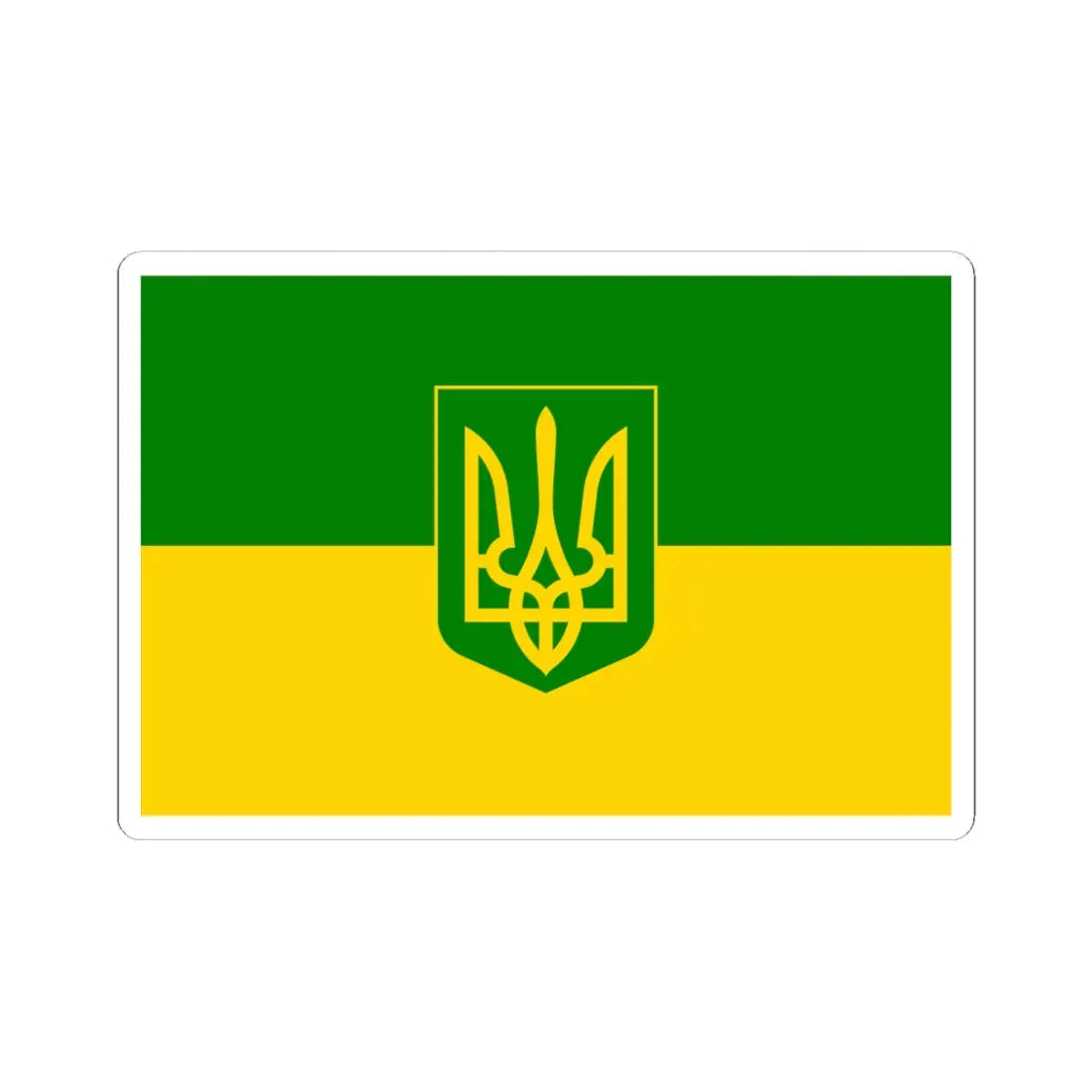 Flag of Green Ukraine 3 (Ukraine) STICKER Vinyl Kiss-Cut Decal 6 Inch White - The Sticker Space