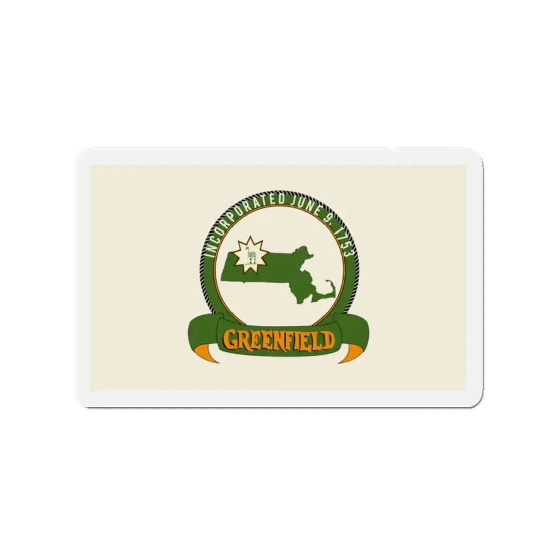 Flag of Greenfield Massachusetts - Refrigerator Magnet 2 Inch - The Sticker Space