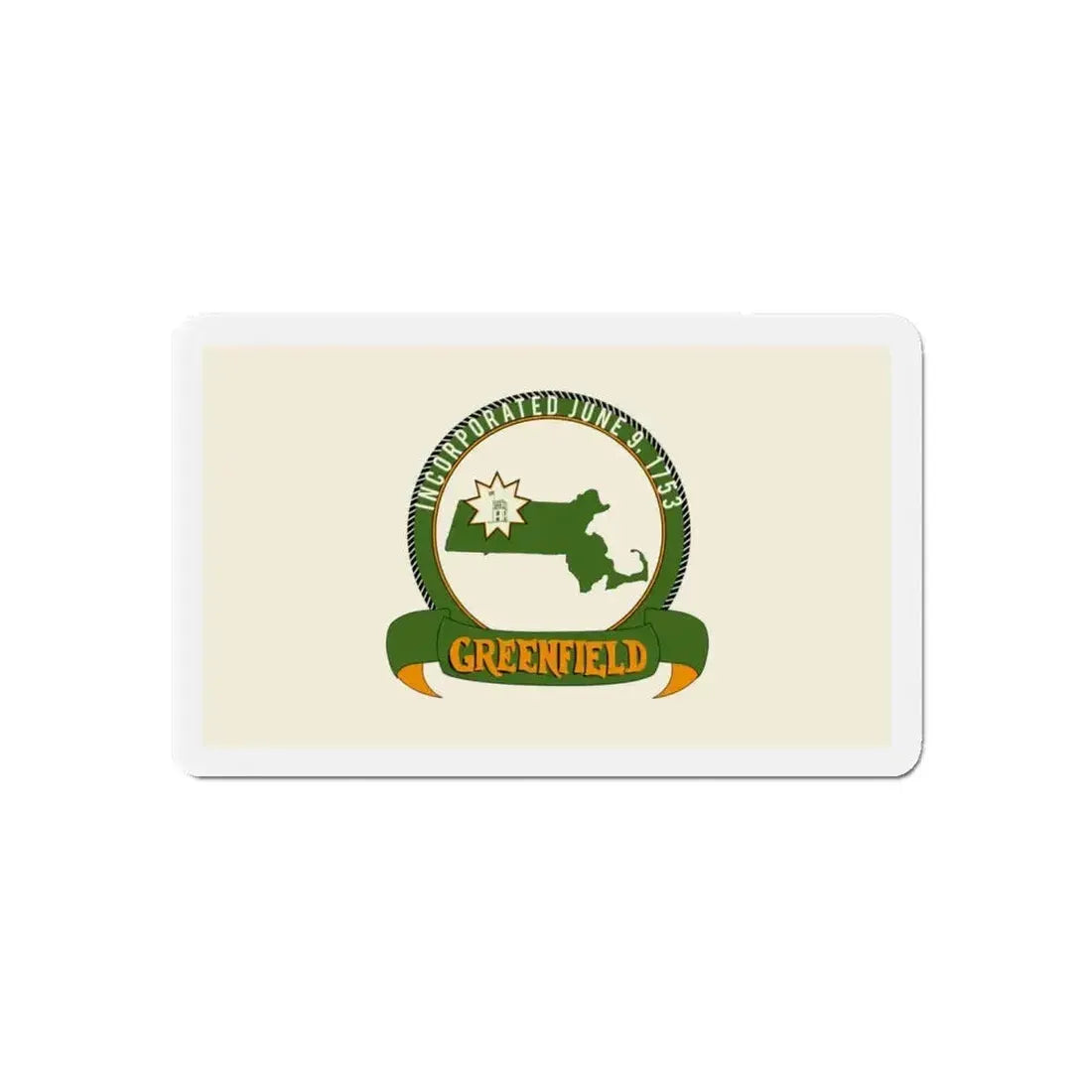 Flag of Greenfield Massachusetts - Refrigerator Magnet - The Sticker Space