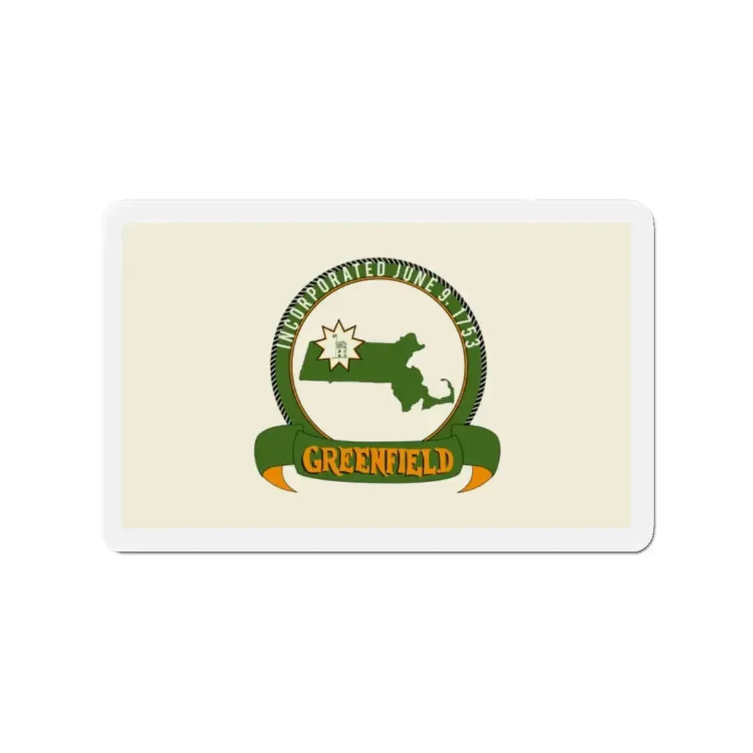Flag of Greenfield Massachusetts - Refrigerator Magnet - The Sticker Space