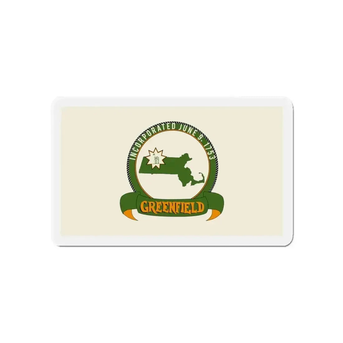 Flag of Greenfield Massachusetts - Refrigerator Magnet - The Sticker Space