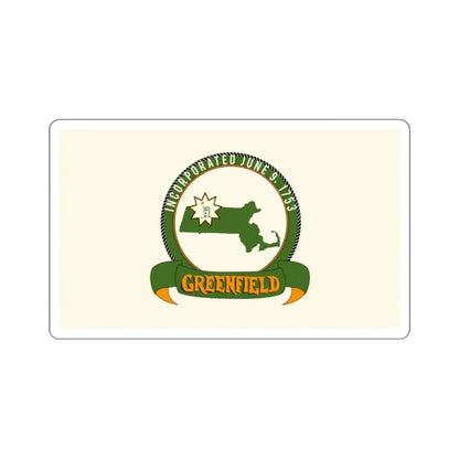 Flag of Greenfield, Massachusetts - STICKER Vinyl Kiss-Cut Decal 2 Inch White - The Sticker Space