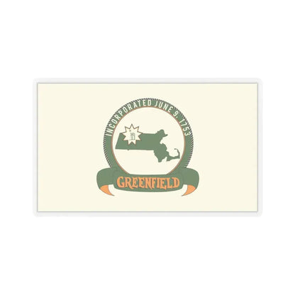 Flag of Greenfield, Massachusetts - STICKER Vinyl Kiss-Cut Decal 4 Inch Transparent - The Sticker Space