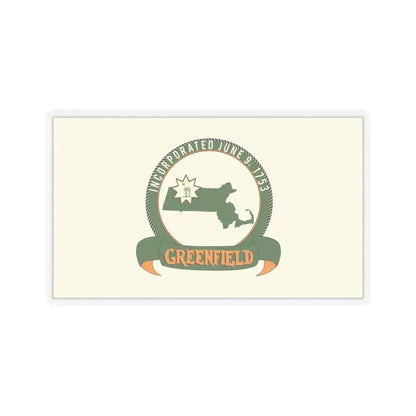 Flag of Greenfield, Massachusetts - STICKER Vinyl Kiss-Cut Decal 6 Inch Transparent - The Sticker Space