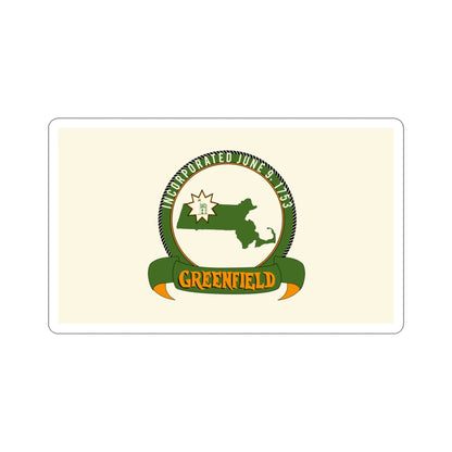 Flag of Greenfield Massachusetts USA STICKER Vinyl Die-Cut Decal-3 Inch-The Sticker Space