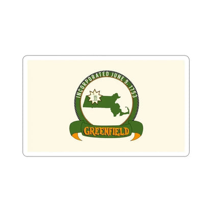 Flag of Greenfield Massachusetts USA STICKER Vinyl Die-Cut Decal 3 Inch - The Sticker Space