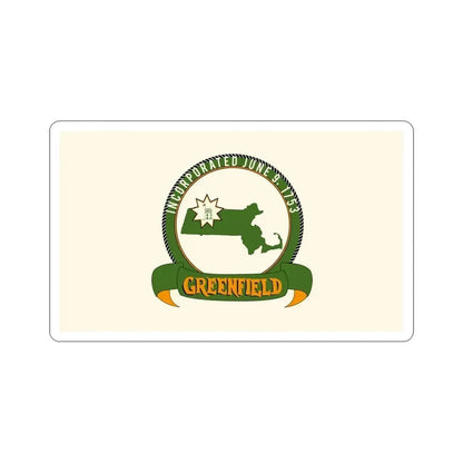 Flag of Greenfield Massachusetts USA STICKER Vinyl Die-Cut Decal 4 Inch - The Sticker Space