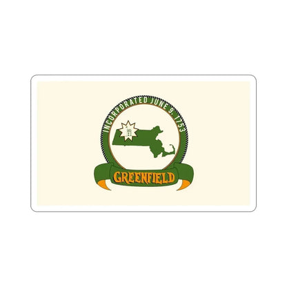 Flag of Greenfield Massachusetts USA STICKER Vinyl Die-Cut Decal 4 Inch - The Sticker Space
