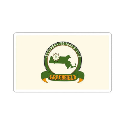 Flag of Greenfield Massachusetts USA STICKER Vinyl Die-Cut Decal 6 Inch - The Sticker Space