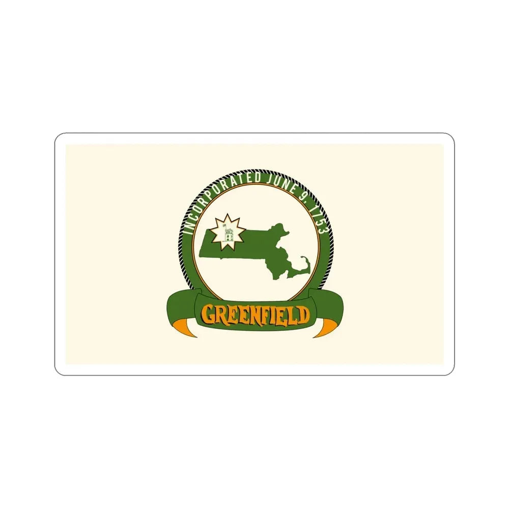 Flag of Greenfield Massachusetts USA STICKER Vinyl Die-Cut Decal - The Sticker Space