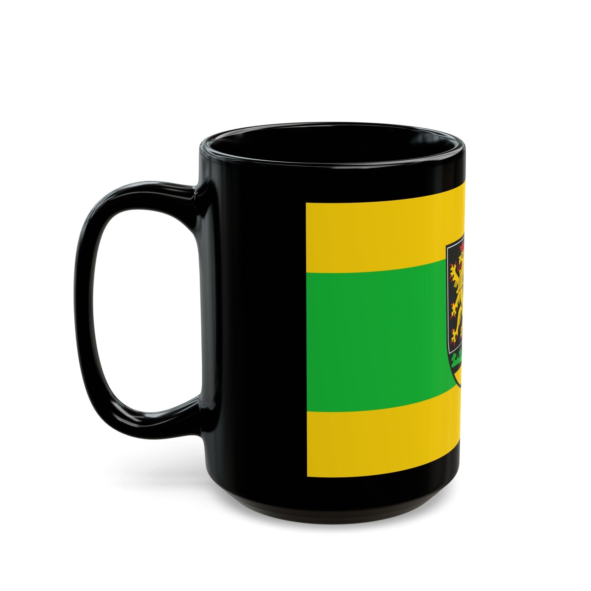 Flag of Greiz Germany - Black Coffee Mug-The Sticker Space