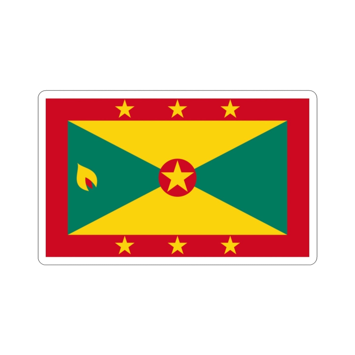 Flag of Grenada STICKER Vinyl Die-Cut Decal-2 Inch-The Sticker Space