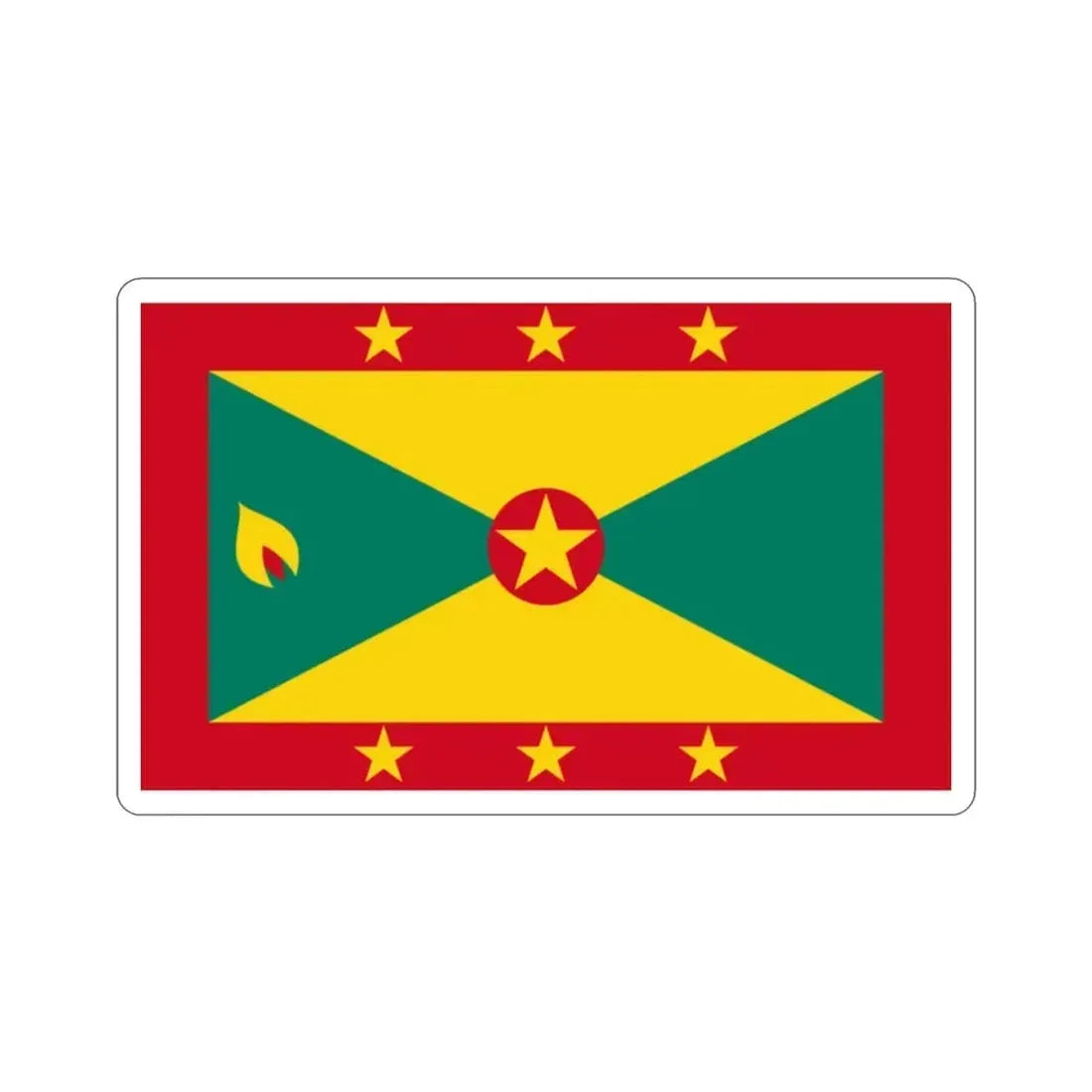 Flag of Grenada STICKER Vinyl Die-Cut Decal 2 Inch - The Sticker Space