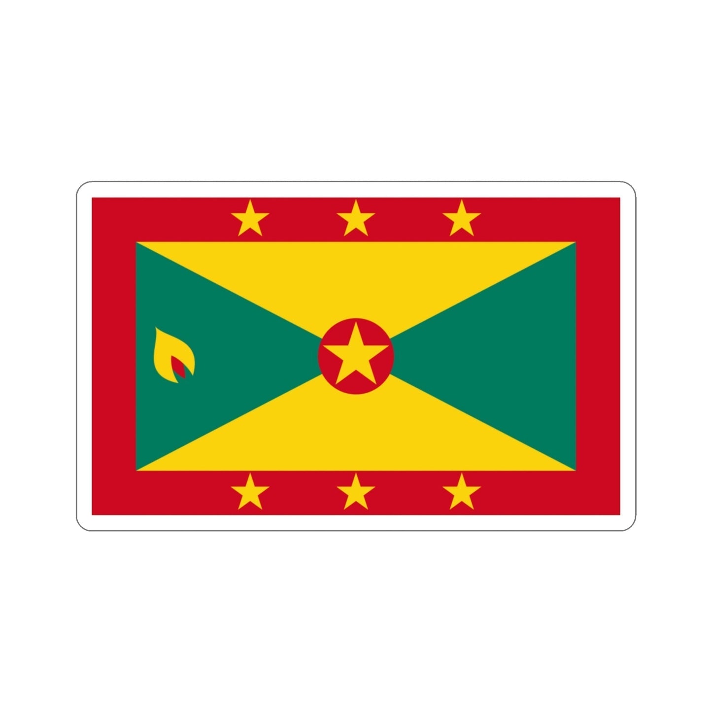 Flag of Grenada STICKER Vinyl Die-Cut Decal-3 Inch-The Sticker Space