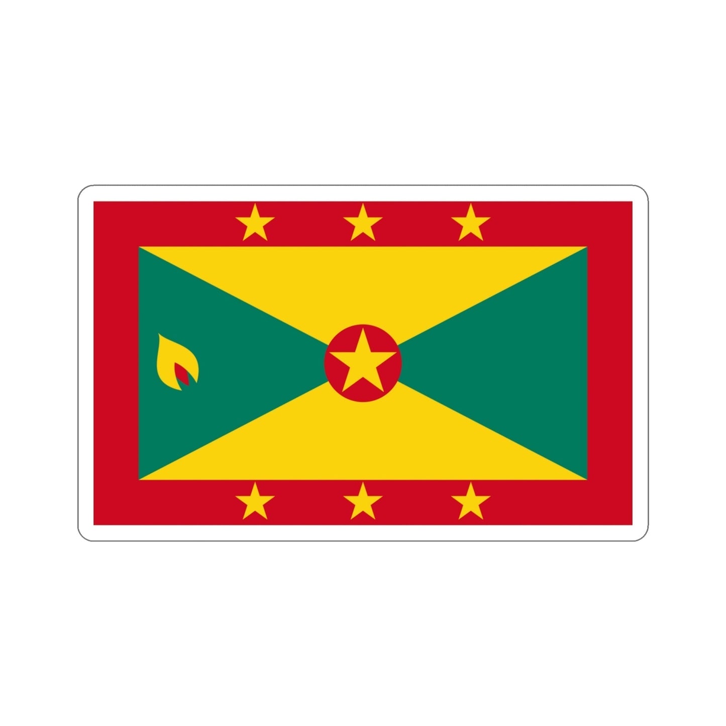 Flag of Grenada STICKER Vinyl Die-Cut Decal-4 Inch-The Sticker Space