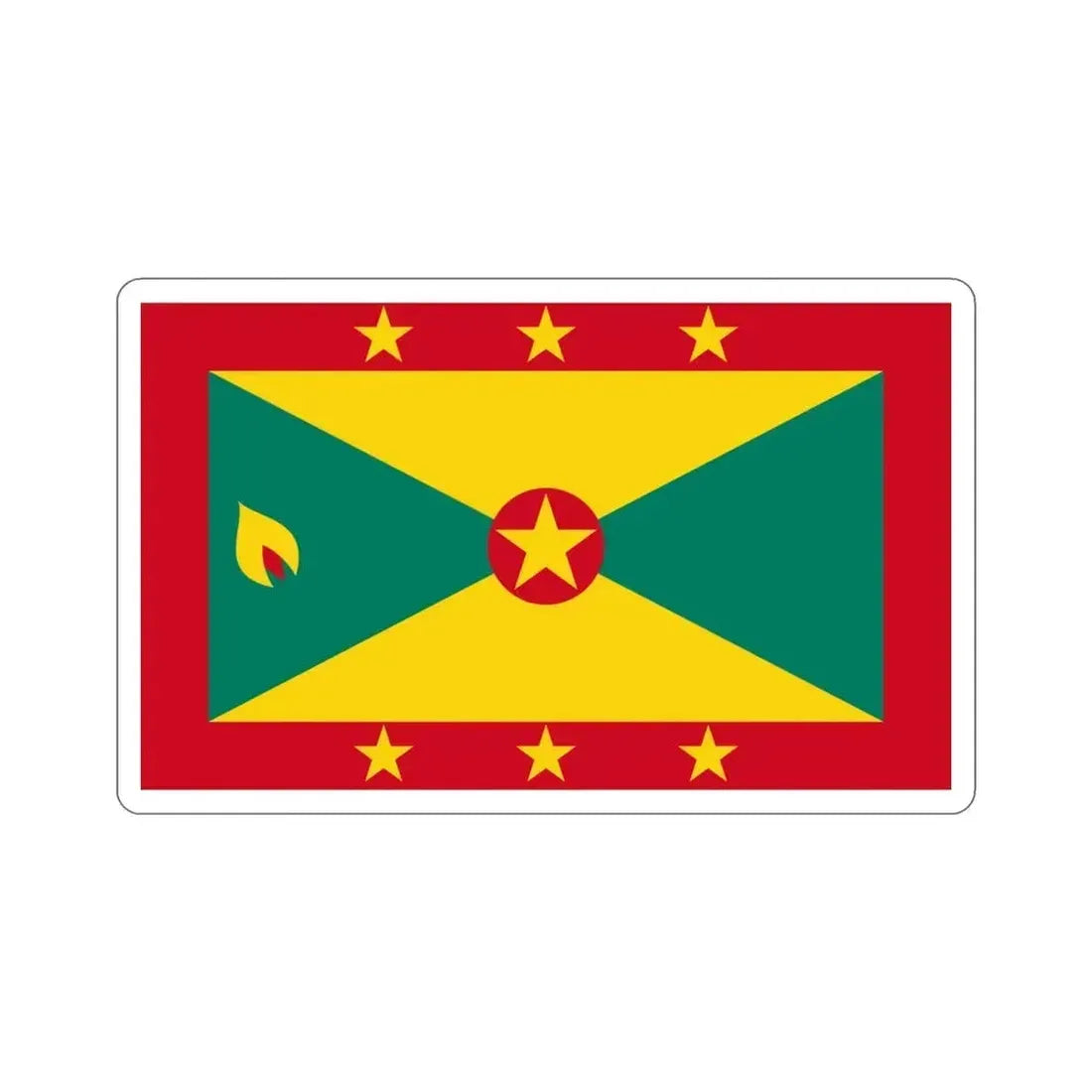 Flag of Grenada STICKER Vinyl Die-Cut Decal 4 Inch - The Sticker Space