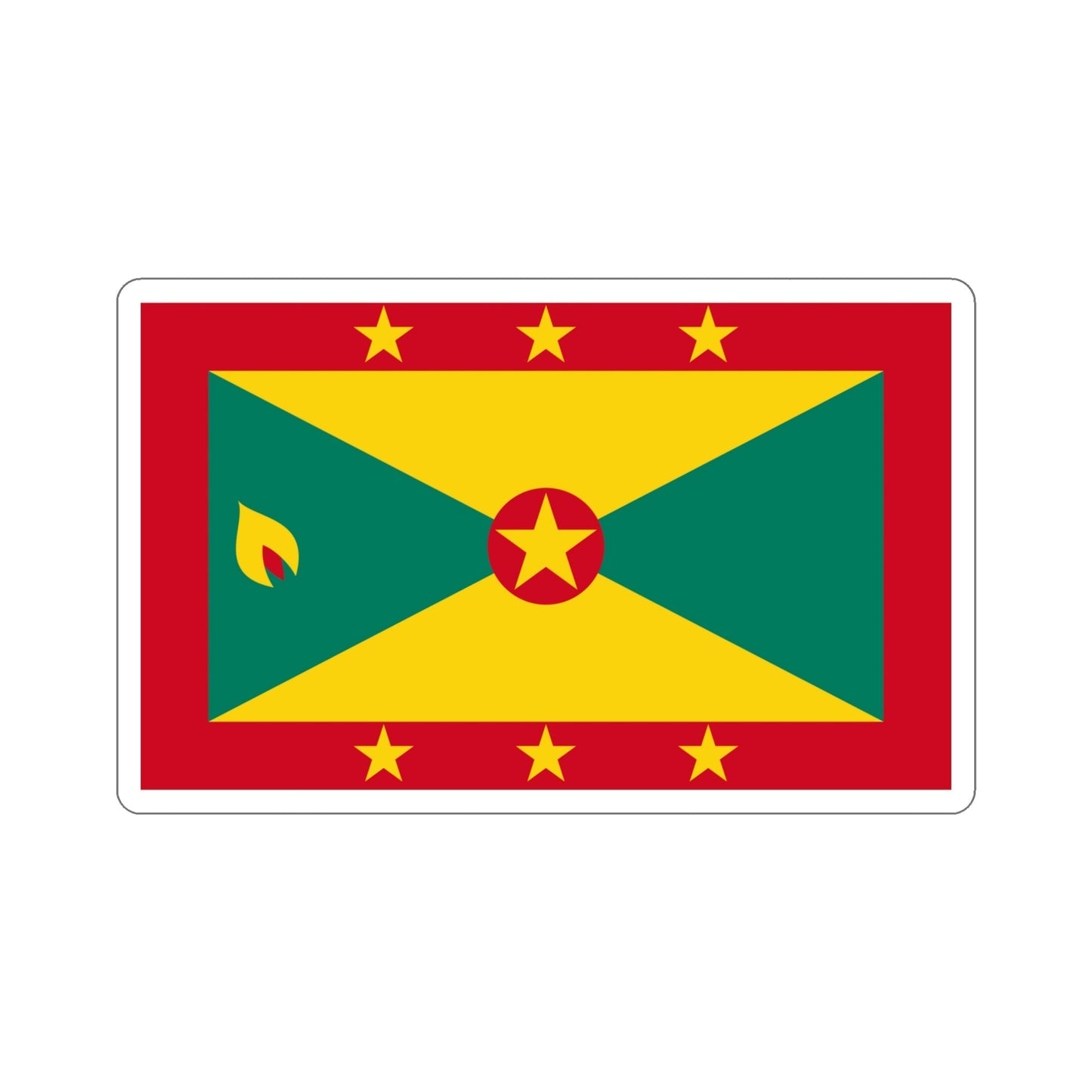 Flag of Grenada STICKER Vinyl Die-Cut Decal-5 Inch-The Sticker Space