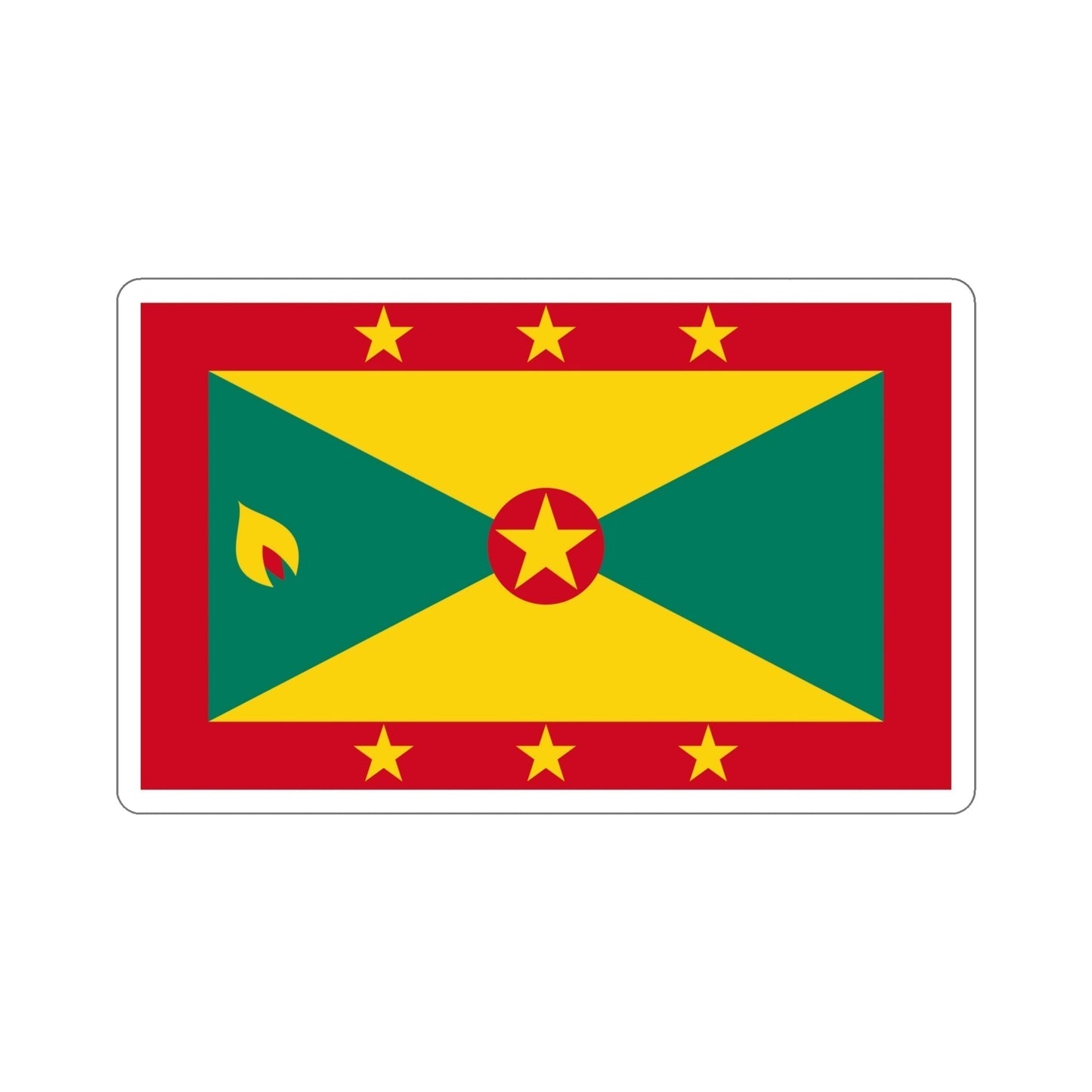 Flag of Grenada STICKER Vinyl Die-Cut Decal-6 Inch-The Sticker Space