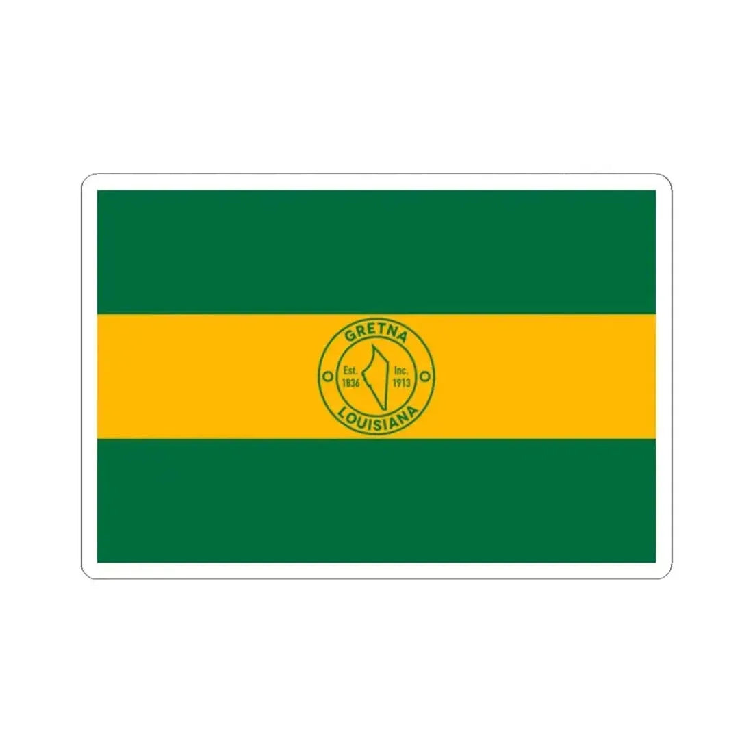 Flag of Gretna Louisiana (United States) STICKER Vinyl Kiss-Cut Decal 2 Inch White - The Sticker Space