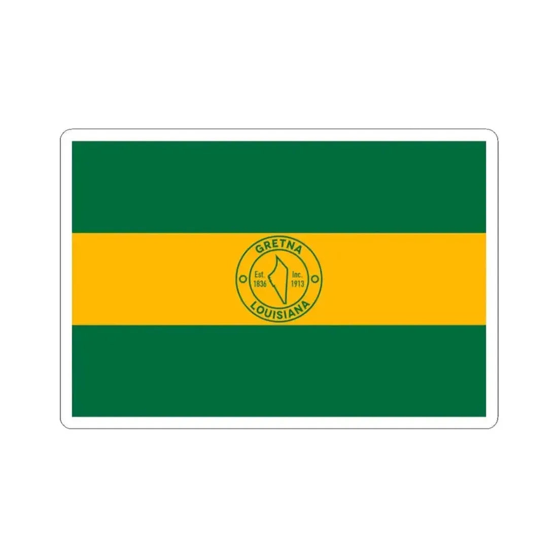 Flag of Gretna Louisiana (United States) STICKER Vinyl Kiss-Cut Decal 3 Inch White - The Sticker Space